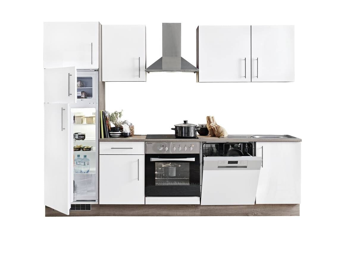 Kitchen Unit Judith White High-Gloss Lacquer W/H/D: approx. 280x212x60 cm