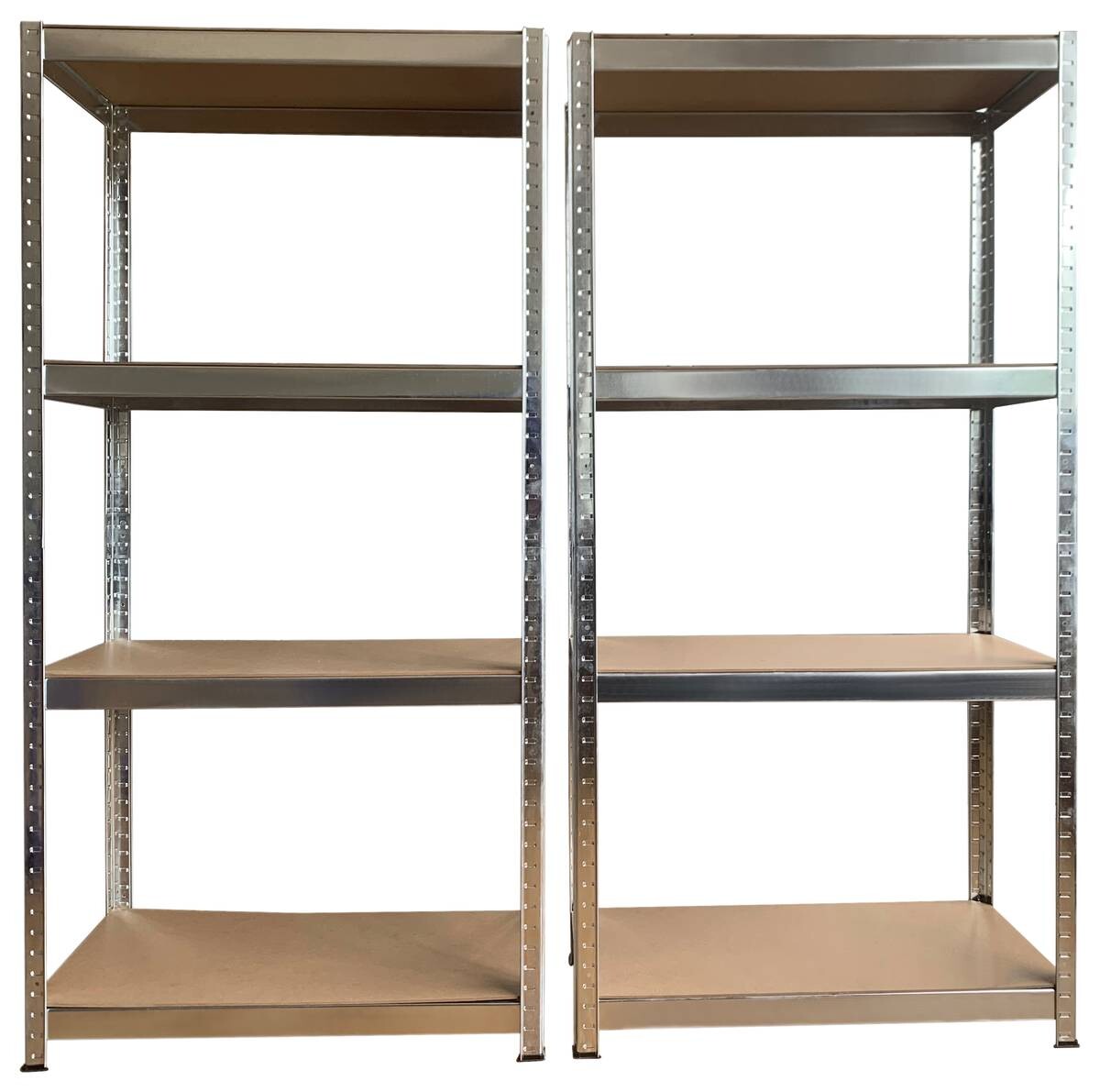 Heavy-Duty Shelving Unit Set of 2 Galvanized W/H/D: approx. 160x160x40 cm