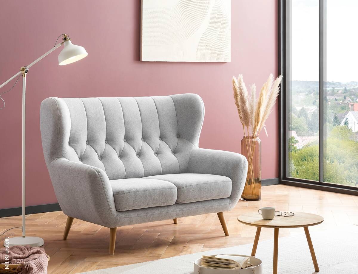 Sofa Light Gray W/H/D: approx. 137x101x95 cm