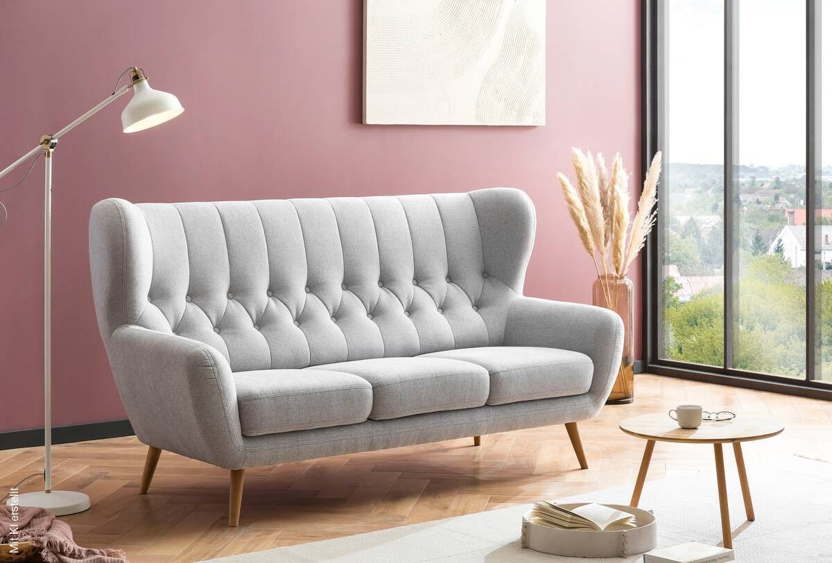 Sofa Falun Light Gray W/H/D: approx. 187x101x95 cm