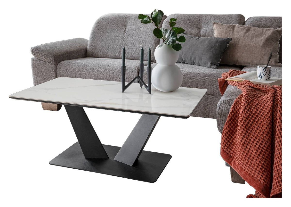 Coffee Table Amelie Bright White High Gloss W/H/D: approx. 110x42x60 cm