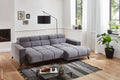 Corner Sofa with Electric Seat-Depth Adjustment Gray Microfiber W/H/D: approx. 247x99x170 cm