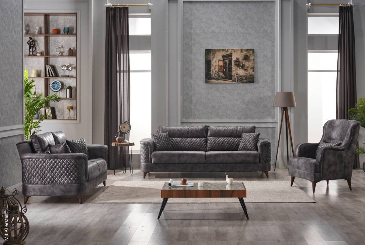3-2-1 Sofa Set Anthracite