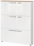 Shoe Cabinet Astona White White High Gloss W/H/D: approx. 100x129x20 cm