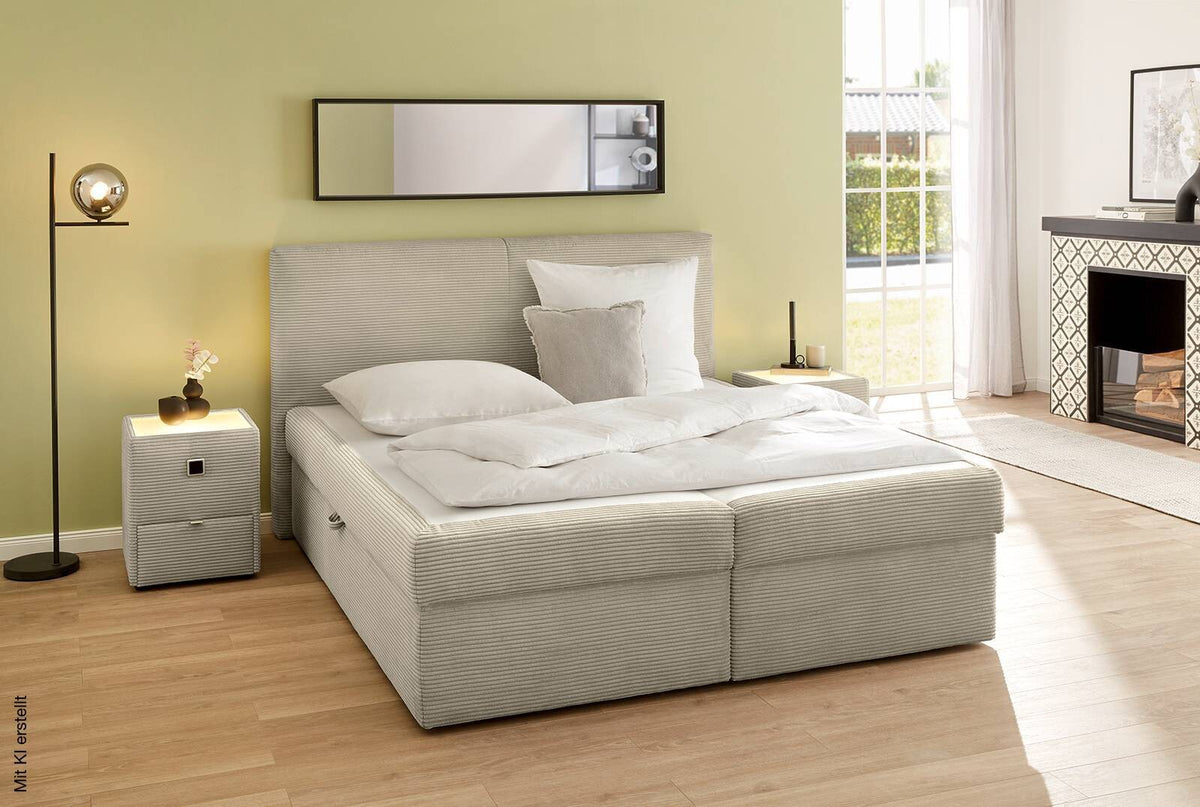 Box Bed Greige Sleeping Area W/L: approx. 180x200 cm