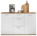 Chest of Drawers BC 1035 White Artisan Oak-Effect W/H/D: approx. 135x86x38 cm