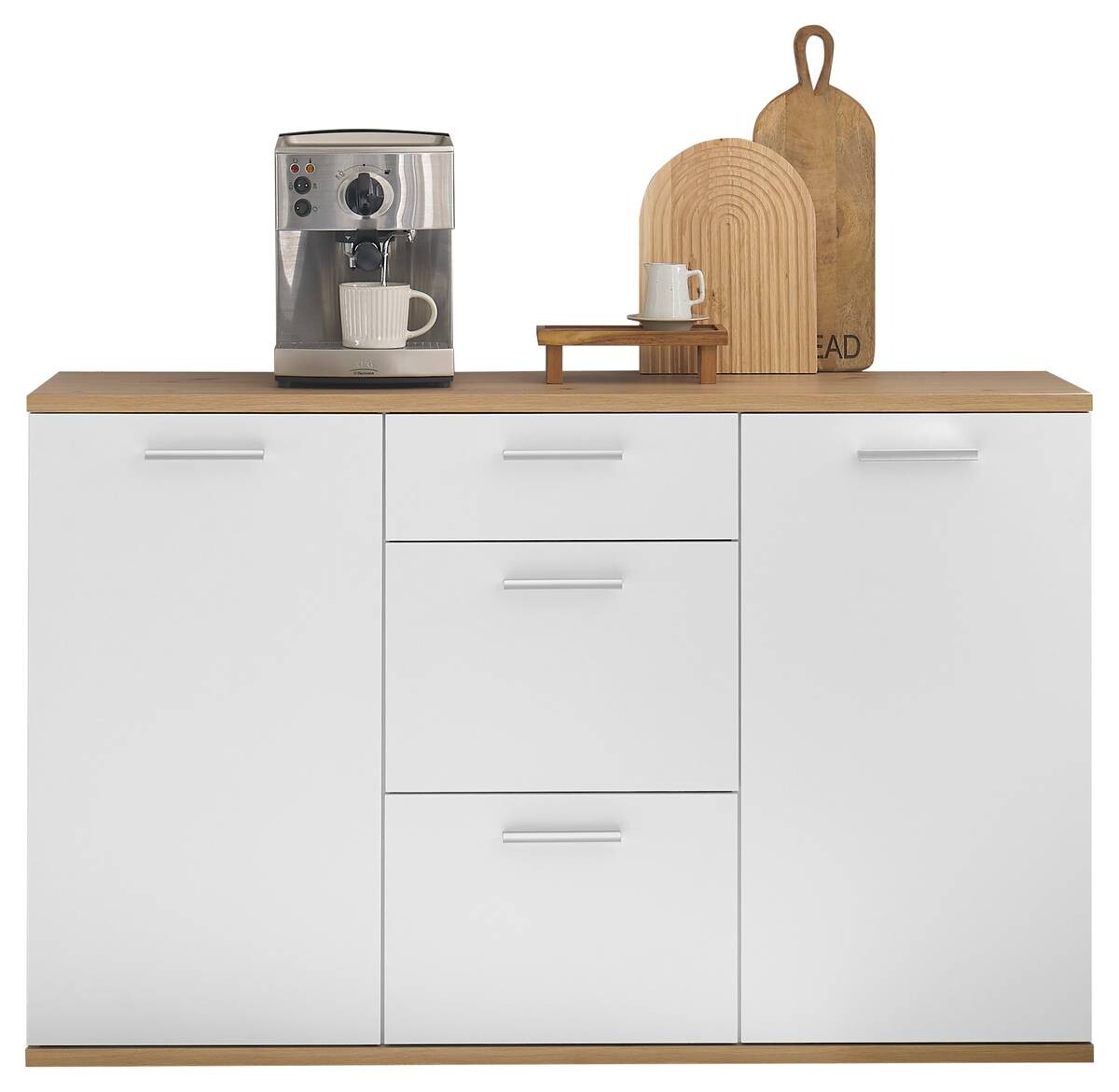 Chest of Drawers BC 1035 White Artisan Oak-Effect W/H/D: approx. 135x86x38 cm