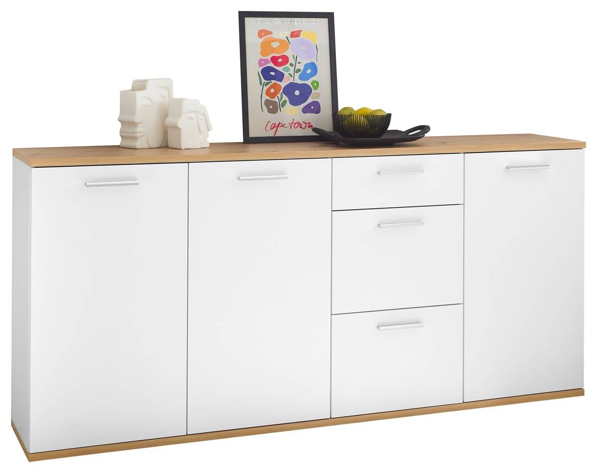 Sideboard BC 1035 White Artisan Oak-Effect W/H/D: approx. 180x86x38 cm