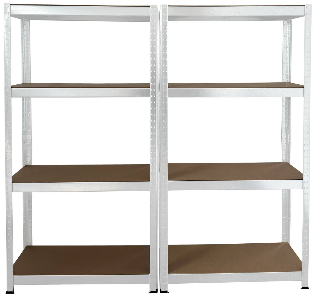 Heavy-Duty Shelving Unit Set of 2 White W/H/D: approx. 160x160x40 cm