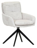 Swivel Chair Olmo White Corduroy W/H/D: approx. 60x89x69 cm