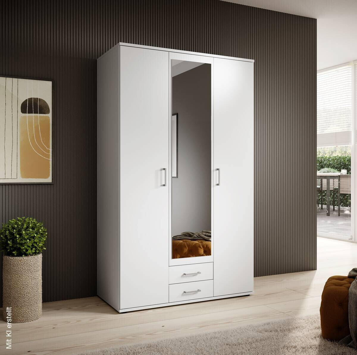 Wardrobe Karl White W/H/D: approx. 120x195x55 cm