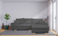 Corner Sofa with Sleeper Function and Storage Compartment Anthracite Microfiber W/H/D: approx. 224.5x90x168 cm